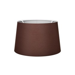 GloboStar® COVER 203-0265 Μοντέρνο Φωτιστικό Καπέλο Καφέ Ύφασμα για Ντουί E27 - Μ38 x Π38 x Υ24cm