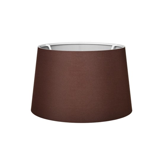 GloboStar® COVER 203-0265 Μοντέρνο Φωτιστικό Καπέλο Καφέ Ύφασμα για Ντουί E27 - Μ38 x Π38 x Υ24cm