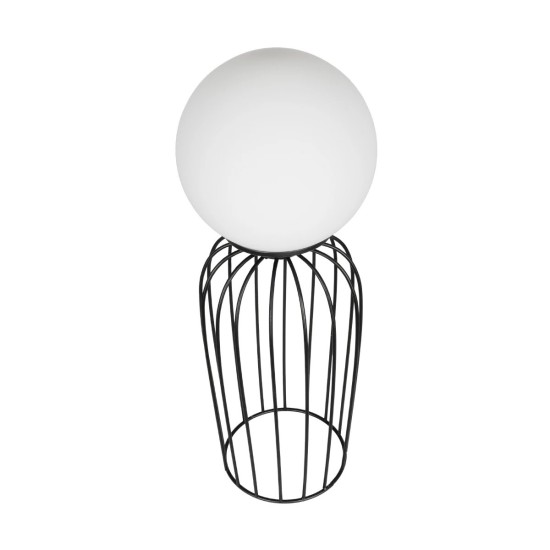 GLOBOSTAR® KAZAF 203-0295 Μοντέρνο Επιτραπέζιο Φωτιστικό Πορτατίφ με Ντουί 1 x E27 AC 220-240V IP20 - Μαύρο & Λευκό - Μ16 x Π16 x Υ40cm