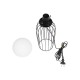 GLOBOSTAR® KAZAF 203-0295 Μοντέρνο Επιτραπέζιο Φωτιστικό Πορτατίφ με Ντουί 1 x E27 AC 220-240V IP20 - Μαύρο & Λευκό - Μ16 x Π16 x Υ40cm