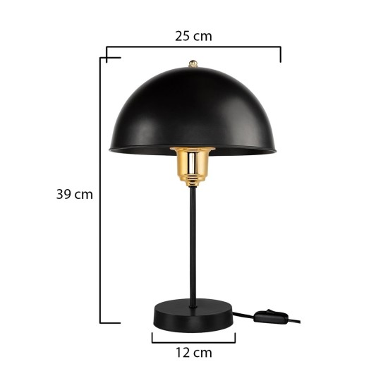 GLOBOSTAR® GAZETA 203-0298 Μοντέρνο Επιτραπέζιο Φωτιστικό Πορτατίφ με Ντουί 1 x E27 AC 220-240V IP20 - Μαύρο & Χρυσό - Μ25 x Π25 x Υ39cm GLOBOSTAR® GAZETA 203-0298 Μοντέρνο Επιτραπέζιο Φωτιστικό Πορτατίφ με Ντουί 1 x E27 AC 220-240V IP20 - Μαύρο & Χρυσό - Μ25 x Π25 x Υ39cm
