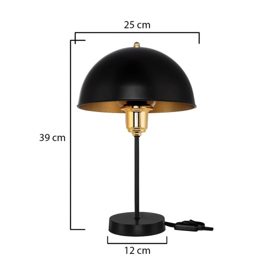 GLOBOSTAR® GAZETA 203-0299 Μοντέρνο Επιτραπέζιο Φωτιστικό Πορτατίφ με Ντουί 1 x E27 AC 220-240V IP20 - Μαύρο & Χρυσό - Μ25 x Π25 x Υ39cm GLOBOSTAR® GAZETA 203-0299 Μοντέρνο Επιτραπέζιο Φωτιστικό Πορτατίφ με Ντουί 1 x E27 AC 220-240V IP20 - Μαύρο & Χρυσό - Μ25 x Π25 x Υ39cm