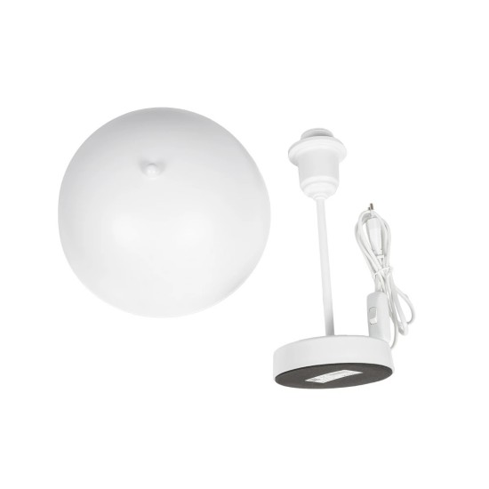 GLOBOSTAR® GAZETA 203-0301 Μοντέρνο Επιτραπέζιο Φωτιστικό Πορτατίφ με Ντουί 1 x E27 AC 220-240V IP20 - Λευκό  - Μ25 x Π25 x Υ39cm