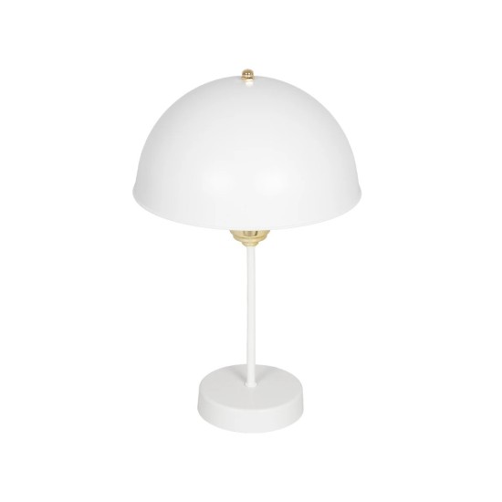 GLOBOSTAR® GAZETA 203-0302 Μοντέρνο Επιτραπέζιο Φωτιστικό Πορτατίφ με Ντουί 1 x E27 AC 220-240V IP20 - Λευκό & Χρυσό  - Μ25 x Π25 x Υ39cm