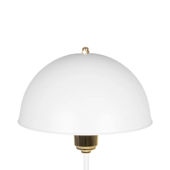 GLOBOSTAR® GAZETA 203-0302 Μοντέρνο Επιτραπέζιο Φωτιστικό Πορτατίφ με Ντουί 1 x E27 AC 220-240V IP20 - Λευκό & Χρυσό  - Μ25 x Π25 x Υ39cm