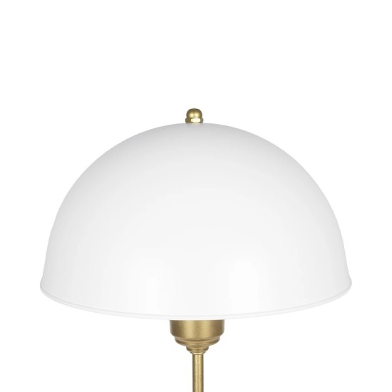 GLOBOSTAR® GAZETA 203-0303 Μοντέρνο Επιτραπέζιο Φωτιστικό Πορτατίφ με Ντουί 1 x E27 AC 220-240V IP20 - Λευκό & Μπρονζέ  - Μ25 x Π25 x Υ39cm