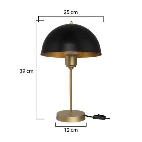 GLOBOSTAR® GAZETA 203-0305 Μοντέρνο Επιτραπέζιο Φωτιστικό Πορτατίφ με Ντουί 1 x E27 AC 220-240V IP20 - Μαύρο & Χρυσό - Μ25 x Π25 x Υ39cm GLOBOSTAR® GAZETA 203-0305 Μοντέρνο Επιτραπέζιο Φωτιστικό Πορτατίφ με Ντουί 1 x E27 AC 220-240V IP20 - Μαύρο & Χρυσό - Μ25 x Π25 x Υ39cm