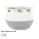 GloboStar® Artificial Garden KYTHNOS 20313 Διακοσμητικό Πλεκτό Καλάθι - Κασπώ Γλάστρα - Flower Pot Γκρι με Λευκό Φ25cm x Υ24cm GloboStar® Artificial Garden KYTHNOS 20313 Διακοσμητικό Πλεκτό Καλάθι - Κασπώ Γλάστρα - Flower Pot Γκρι με Λευκό Φ25cm x Υ24cm