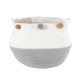 GloboStar® Artificial Garden KYTHNOS 20313 Διακοσμητικό Πλεκτό Καλάθι - Κασπώ Γλάστρα - Flower Pot Γκρι με Λευκό Φ25cm x Υ24cm GloboStar® Artificial Garden KYTHNOS 20313 Διακοσμητικό Πλεκτό Καλάθι - Κασπώ Γλάστρα - Flower Pot Γκρι με Λευκό Φ25cm x Υ24cm