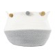 GloboStar® Artificial Garden KYTHNOS 20313 Διακοσμητικό Πλεκτό Καλάθι - Κασπώ Γλάστρα - Flower Pot Γκρι με Λευκό Φ25cm x Υ24cm GloboStar® Artificial Garden KYTHNOS 20313 Διακοσμητικό Πλεκτό Καλάθι - Κασπώ Γλάστρα - Flower Pot Γκρι με Λευκό Φ25cm x Υ24cm