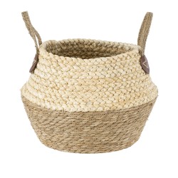 GloboStar® Artificial Garden ANDROS 20316 Διακοσμητικό Πλεκτό Καλάθι - Κασπώ Γλάστρα - Flower Pot Καφέ με Μπεζ Φ22cm x Υ26cm GloboStar® Artificial Garden ANDROS 20316 Διακοσμητικό Πλεκτό Καλάθι - Κασπώ Γλάστρα - Flower Pot Καφέ με Μπεζ Φ22cm x Υ26cm