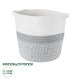 GloboStar® Artificial Garden POSITANO 20319 Διακοσμητικό Πλεκτό Καλάθι - Κασπώ Γλάστρα - Flower Pot Γκρι με Λευκό Φ25cm x Υ25cm GloboStar® Artificial Garden POSITANO 20319 Διακοσμητικό Πλεκτό Καλάθι - Κασπώ Γλάστρα - Flower Pot Γκρι με Λευκό Φ25cm x Υ25cm