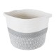 GloboStar® Artificial Garden POSITANO 20319 Διακοσμητικό Πλεκτό Καλάθι - Κασπώ Γλάστρα - Flower Pot Γκρι με Λευκό Φ25cm x Υ25cm GloboStar® Artificial Garden POSITANO 20319 Διακοσμητικό Πλεκτό Καλάθι - Κασπώ Γλάστρα - Flower Pot Γκρι με Λευκό Φ25cm x Υ25cm