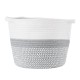 GloboStar® Artificial Garden POSITANO 20319 Διακοσμητικό Πλεκτό Καλάθι - Κασπώ Γλάστρα - Flower Pot Γκρι με Λευκό Φ25cm x Υ25cm GloboStar® Artificial Garden POSITANO 20319 Διακοσμητικό Πλεκτό Καλάθι - Κασπώ Γλάστρα - Flower Pot Γκρι με Λευκό Φ25cm x Υ25cm