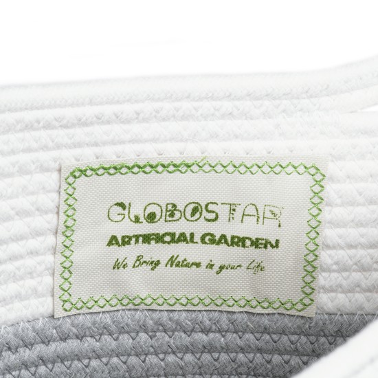 GloboStar® Artificial Garden POSITANO 20319 Διακοσμητικό Πλεκτό Καλάθι - Κασπώ Γλάστρα - Flower Pot Γκρι με Λευκό Φ25cm x Υ25cm GloboStar® Artificial Garden POSITANO 20319 Διακοσμητικό Πλεκτό Καλάθι - Κασπώ Γλάστρα - Flower Pot Γκρι με Λευκό Φ25cm x Υ25cm