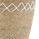 GloboStar® Artificial Garden ZAKYNTHOS 20336 ΣΕΤ 3 Διακοσμητικά Πλεκτά Καλάθια - Κασπώ Γλάστρες - Flower Pots Μπεζ με Μακραμέ A:Φ24cm x Υ20cm B:Φ28cm x Υ24cm C:Φ32cm x Υ28cm