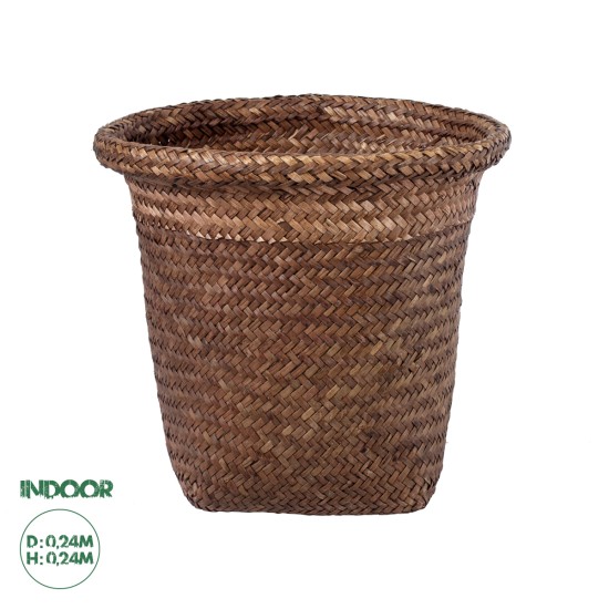 GloboStar® Artificial Garden SKIATHOS 20345 Διακοσμητικό Ψάθινο Καλάθι - Κασπώ Γλάστρα - Flower Pot Καφέ Φ24cm x Υ24cm GloboStar® Artificial Garden SKIATHOS 20345 Διακοσμητικό Ψάθινο Καλάθι - Κασπώ Γλάστρα - Flower Pot Καφέ Φ24cm x Υ24cm