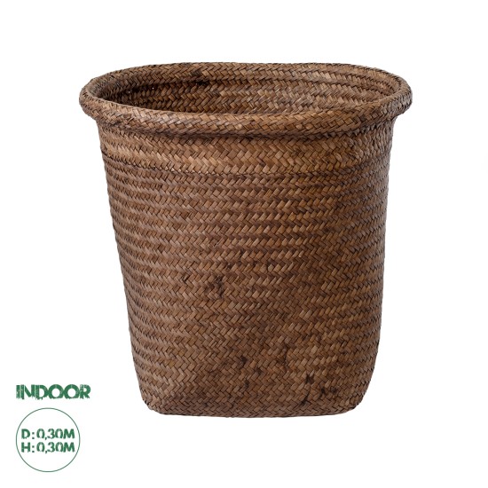 GloboStar® Artificial Garden SKIATHOS 20347 Διακοσμητικό Ψάθινο Καλάθι - Κασπώ Γλάστρα - Flower Pot Καφέ Φ30cm x Υ30cm GloboStar® Artificial Garden SKIATHOS 20347 Διακοσμητικό Ψάθινο Καλάθι - Κασπώ Γλάστρα - Flower Pot Καφέ Φ30cm x Υ30cm