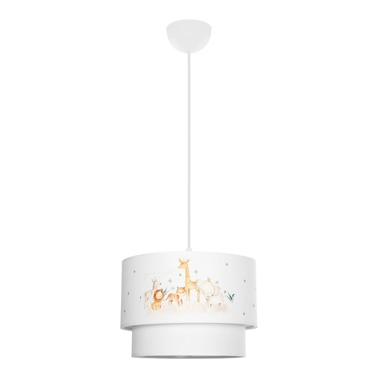 GLOBOSTAR® GIRAFFE 204-0007 Παιδικό Κρεμαστό Φωτιστικό Οροφής με Ντουί 1 x E27 AC 220-240V IP20 - Πολύχρωμο - Μ30 x Π30 x Υ24cm