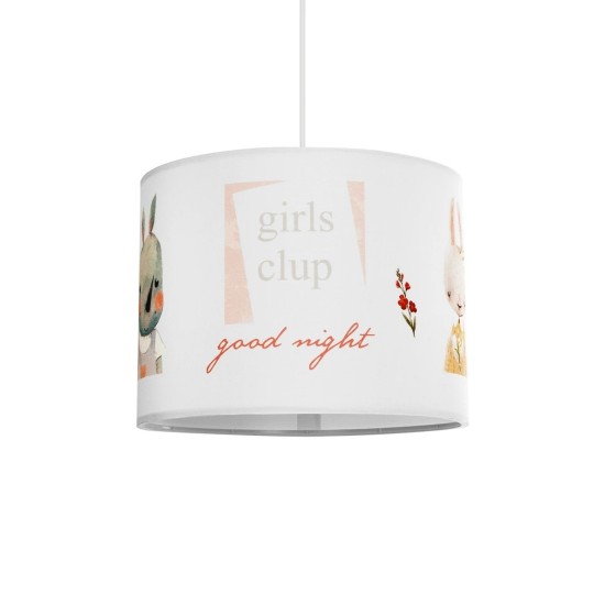 GLOBOSTAR® GIRLSCLUB 204-0010 Παιδικό Κρεμαστό Φωτιστικό Οροφής με Ντουί 1 x E27 AC 220-240V IP20 - Πολύχρωμο - Μ28 x Π28 x Υ24cm