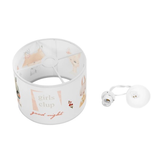 GLOBOSTAR® GIRLSCLUB 204-0010 Παιδικό Κρεμαστό Φωτιστικό Οροφής με Ντουί 1 x E27 AC 220-240V IP20 - Πολύχρωμο - Μ28 x Π28 x Υ24cm