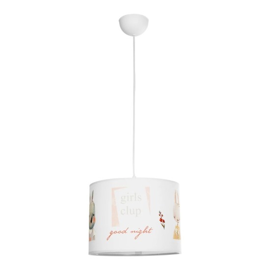 GLOBOSTAR® GIRLSCLUB 204-0010 Παιδικό Κρεμαστό Φωτιστικό Οροφής με Ντουί 1 x E27 AC 220-240V IP20 - Πολύχρωμο - Μ28 x Π28 x Υ24cm