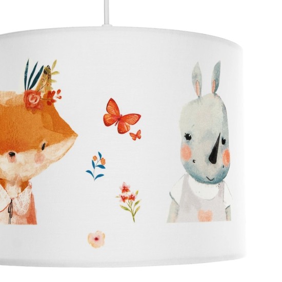 GLOBOSTAR® GIRLSCLUB 204-0010 Παιδικό Κρεμαστό Φωτιστικό Οροφής με Ντουί 1 x E27 AC 220-240V IP20 - Πολύχρωμο - Μ28 x Π28 x Υ24cm
