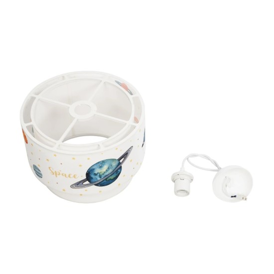 GLOBOSTAR® SATURN 204-0012 Παιδικό Κρεμαστό Φωτιστικό Οροφής με Ντουί 1 x E27 AC 220-240V IP20 - Πολύχρωμο - Μ30 x Π30 x Υ24cm