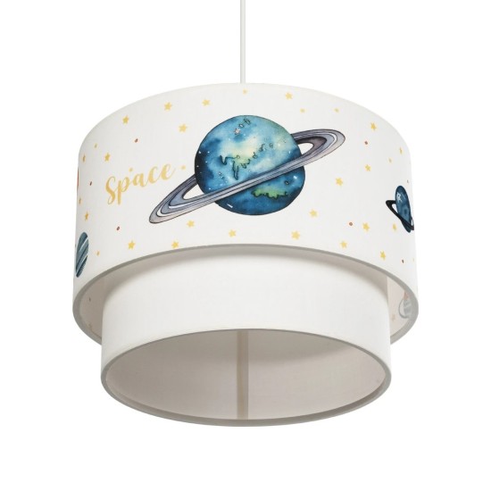 GLOBOSTAR® SATURN 204-0012 Παιδικό Κρεμαστό Φωτιστικό Οροφής με Ντουί 1 x E27 AC 220-240V IP20 - Πολύχρωμο - Μ30 x Π30 x Υ24cm