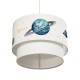 GLOBOSTAR® SATURN 204-0012 Παιδικό Κρεμαστό Φωτιστικό Οροφής με Ντουί 1 x E27 AC 220-240V IP20 - Πολύχρωμο - Μ30 x Π30 x Υ24cm