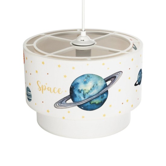 GLOBOSTAR® SATURN 204-0012 Παιδικό Κρεμαστό Φωτιστικό Οροφής με Ντουί 1 x E27 AC 220-240V IP20 - Πολύχρωμο - Μ30 x Π30 x Υ24cm
