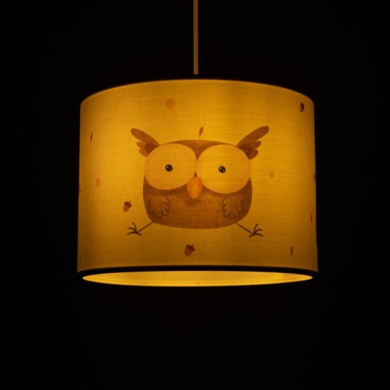 GLOBOSTAR® OWL 204-0017 Παιδικό Κρεμαστό Φωτιστικό Οροφής με Ντουί 1 x E27 AC 220-240V IP20 - Πολύχρωμο - Μ28 x Π28 x Υ24cm