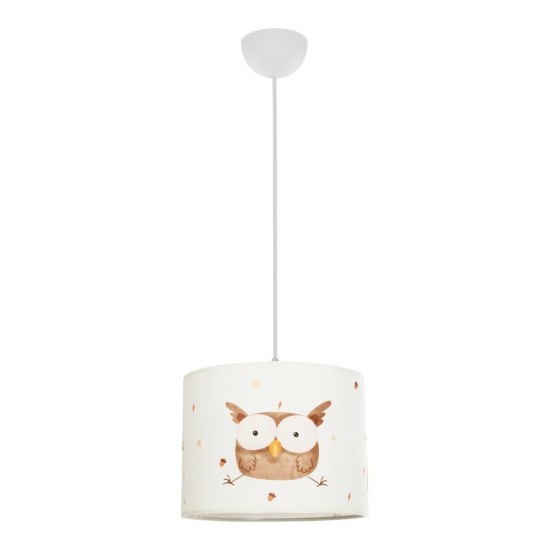 GLOBOSTAR® OWL 204-0017 Παιδικό Κρεμαστό Φωτιστικό Οροφής με Ντουί 1 x E27 AC 220-240V IP20 - Πολύχρωμο - Μ28 x Π28 x Υ24cm
