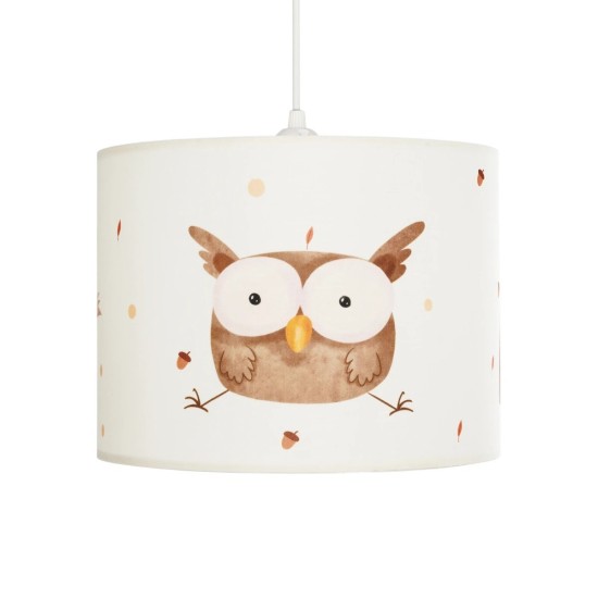 GLOBOSTAR® OWL 204-0017 Παιδικό Κρεμαστό Φωτιστικό Οροφής με Ντουί 1 x E27 AC 220-240V IP20 - Πολύχρωμο - Μ28 x Π28 x Υ24cm