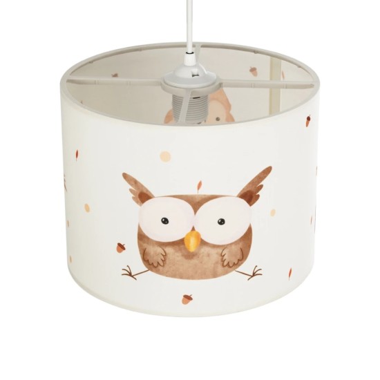 GLOBOSTAR® OWL 204-0017 Παιδικό Κρεμαστό Φωτιστικό Οροφής με Ντουί 1 x E27 AC 220-240V IP20 - Πολύχρωμο - Μ28 x Π28 x Υ24cm