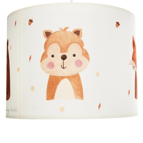 GLOBOSTAR® OWL 204-0017 Παιδικό Κρεμαστό Φωτιστικό Οροφής με Ντουί 1 x E27 AC 220-240V IP20 - Πολύχρωμο - Μ28 x Π28 x Υ24cm