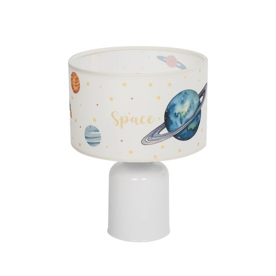 GLOBOSTAR® SATURN 204-0030 Παιδικό Επιτραπέζιο Φωτιστικό Πορτατίφ με Ντουί 1 x E27 AC 220-240V IP20 - Πολύχρωμο - Μ24 x Π24 x Υ32cm