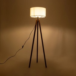 GLOBOSTAR® SAGA 204-0032 Μοντέρνο Επιδαπέδιο Φωτιστικό με Ντουί 1 x E27 AC 220-240V IP20 - Καφέ & Λευκό - Μ38 x Π38 x Υ140cm