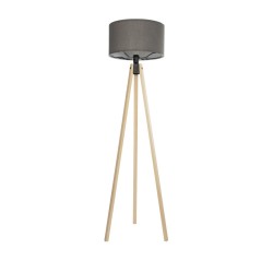 GLOBOSTAR® SAGA 204-0044 Μοντέρνο Επιδαπέδιο Φωτιστικό με Ντουί 1 x E27 AC 220-240V IP20 - Μπεζ & Γκρι - Μ38 x Π38 x Υ140cm