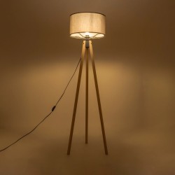 GLOBOSTAR® SAGA 204-0044 Μοντέρνο Επιδαπέδιο Φωτιστικό με Ντουί 1 x E27 AC 220-240V IP20 - Μπεζ & Γκρι - Μ38 x Π38 x Υ140cm
