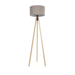 GLOBOSTAR® SAGA 204-0048 Μοντέρνο Επιδαπέδιο Φωτιστικό με Ντουί 1 x E27 AC 220-240V IP20 - Μπεζ & Γκρι - Μ38 x Π38 x Υ140cm