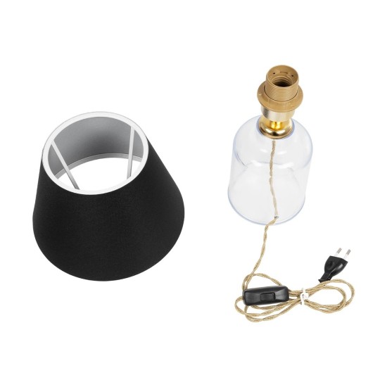 GLOBOSTAR® TRANS 204-0054 Μοντέρνο Επιτραπέζιο Φωτιστικό Πορτατίφ με Ντουί 1 x E27 AC 220-240V IP20 - Διάφανο & Μαύρο - Μ22 x Π22 x Υ34cm GLOBOSTAR® TRANS 204-0054 Μοντέρνο Επιτραπέζιο Φωτιστικό Πορτατίφ με Ντουί 1 x E27 AC 220-240V IP20 - Διάφανο & Μαύρο - Μ22 x Π22 x Υ34cm