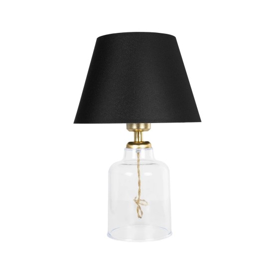 GLOBOSTAR® TRANS 204-0054 Μοντέρνο Επιτραπέζιο Φωτιστικό Πορτατίφ με Ντουί 1 x E27 AC 220-240V IP20 - Διάφανο & Μαύρο - Μ22 x Π22 x Υ34cm GLOBOSTAR® TRANS 204-0054 Μοντέρνο Επιτραπέζιο Φωτιστικό Πορτατίφ με Ντουί 1 x E27 AC 220-240V IP20 - Διάφανο & Μαύρο - Μ22 x Π22 x Υ34cm
