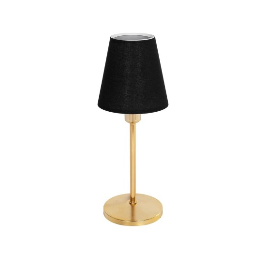 GLOBOSTAR® GLOSSY 204-0056 Μοντέρνο Επιτραπέζιο Φωτιστικό Πορτατίφ με Ντουί 1 x E14 AC 220-240V IP20 - Χρυσό & Μαύρο - Μ14 x Π14 x Υ36cm