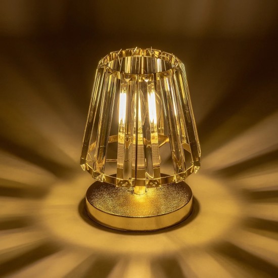 GLOBOSTAR® GLASSY 204-0064 Μοντέρνο Επιτραπέζιο Φωτιστικό Πορτατίφ με Ντουί 1 x E27 AC 220-240V IP20 - Χρυσό & Διάφανο - Μ18 x Π180 x Υ22cm GLOBOSTAR® GLASSY 204-0064 Μοντέρνο Επιτραπέζιο Φωτιστικό Πορτατίφ με Ντουί 1 x E27 AC 220-240V IP20 - Χρυσό & Διάφανο - Μ18 x Π180 x Υ22cm