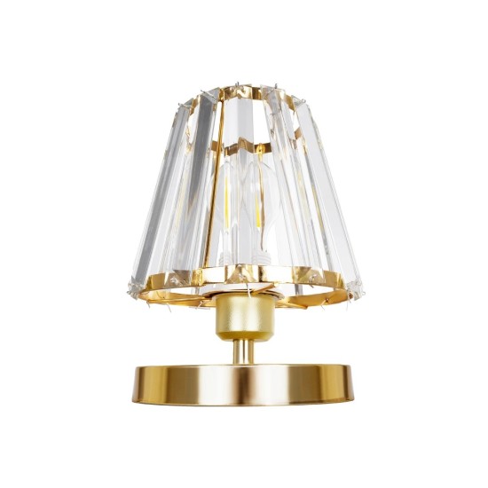 GLOBOSTAR® GLASSY 204-0064 Μοντέρνο Επιτραπέζιο Φωτιστικό Πορτατίφ με Ντουί 1 x E27 AC 220-240V IP20 - Χρυσό & Διάφανο - Μ18 x Π180 x Υ22cm GLOBOSTAR® GLASSY 204-0064 Μοντέρνο Επιτραπέζιο Φωτιστικό Πορτατίφ με Ντουί 1 x E27 AC 220-240V IP20 - Χρυσό & Διάφανο - Μ18 x Π180 x Υ22cm