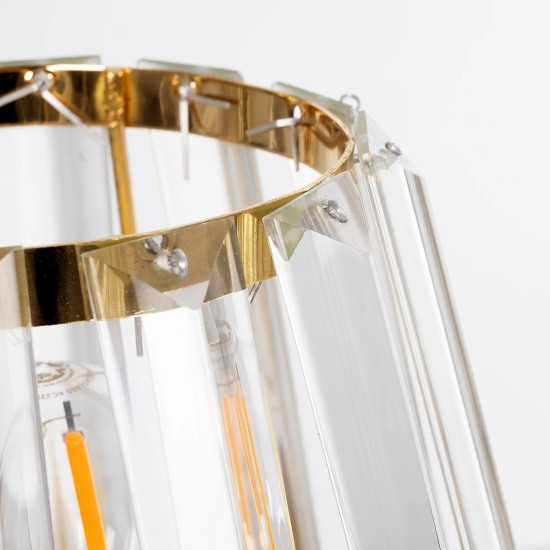 GLOBOSTAR® GLASSY 204-0064 Μοντέρνο Επιτραπέζιο Φωτιστικό Πορτατίφ με Ντουί 1 x E27 AC 220-240V IP20 - Χρυσό & Διάφανο - Μ18 x Π180 x Υ22cm GLOBOSTAR® GLASSY 204-0064 Μοντέρνο Επιτραπέζιο Φωτιστικό Πορτατίφ με Ντουί 1 x E27 AC 220-240V IP20 - Χρυσό & Διάφανο - Μ18 x Π180 x Υ22cm