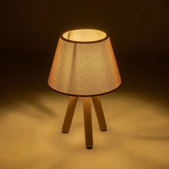 GLOBOSTAR® CAP 204-0070 Μοντέρνο Επιτραπέζιο Φωτιστικό Πορτατίφ με Ντουί 1 x E27 AC 220-240V IP20 - Καφέ & Ροζ - Μ22 x Π22 x Υ33cm