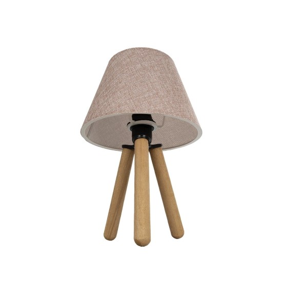 GLOBOSTAR® CAP 204-0070 Μοντέρνο Επιτραπέζιο Φωτιστικό Πορτατίφ με Ντουί 1 x E27 AC 220-240V IP20 - Καφέ & Ροζ - Μ22 x Π22 x Υ33cm