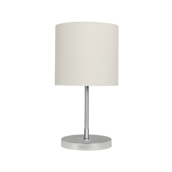 GLOBOSTAR® GLOSSY 204-0077 Μοντέρνο Επιτραπέζιο Φωτιστικό Πορτατίφ με Ντουί 1 x E27 AC 220-240V IP20 - Ασημί & Μπεζ - Μ19 x Π19 x Υ36cm